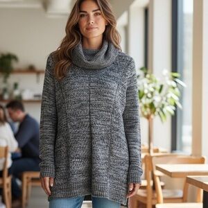 Calvin Klein Charcoal Cowl Neck Sweater